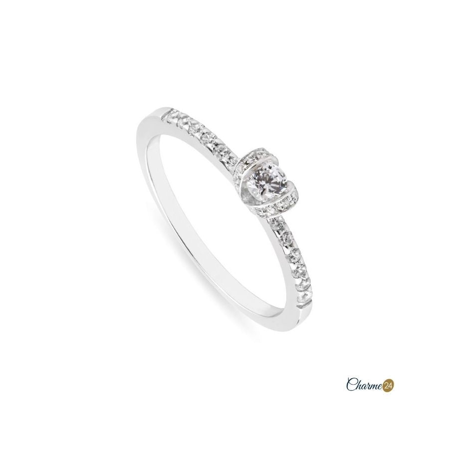 Anel Solitario Ouro Branco Diamantes 19,25K ANR4908B